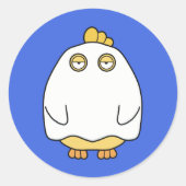 Grumpy Ghost Chick Ronde Sticker (Voorkant)