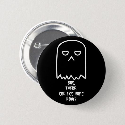 Grumpy Ghost Halloween Button (Voorkant /achterkant)