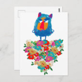 Grumpy Giant on Pastel Blooms Briefkaart (Voorkant / Achterkant)