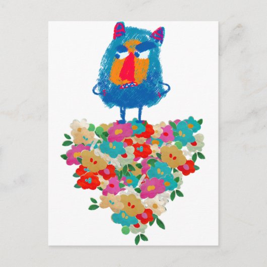 Grumpy Giant on Pastel Blooms Briefkaart (Voorkant)
