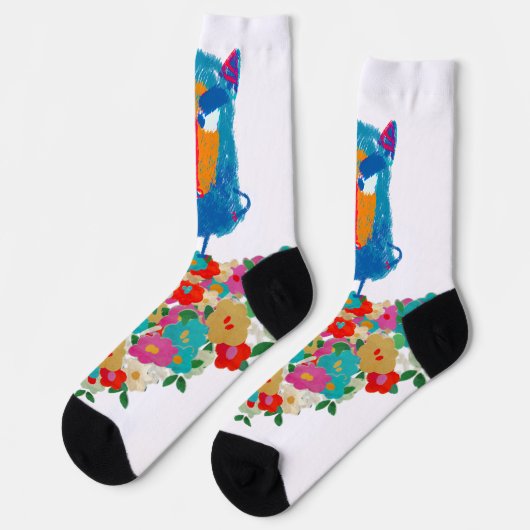 Grumpy Giant on Pastel Blooms Sokken (Links)