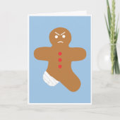 Grumpy Gingerbread Man Kerst Kaart (Voorkant)