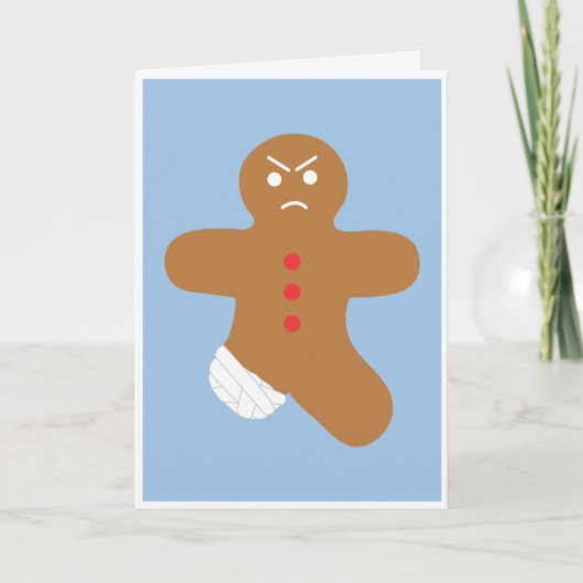 Grumpy Gingerbread Man Kerst Kaart (Voorkant)