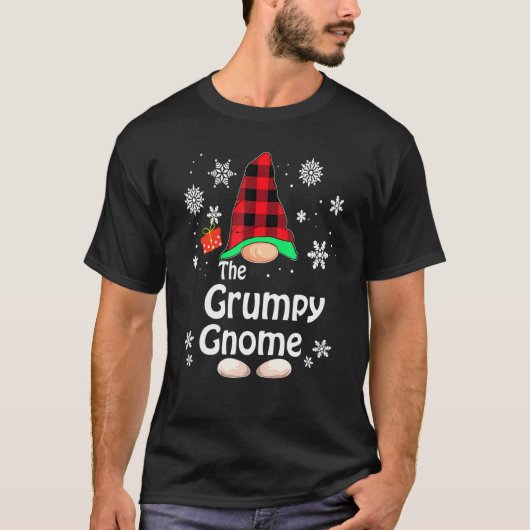 Grumpy Gnome Buffalo met kerstmis Matching Fami T-shirt (Voorkant)