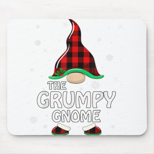 Grumpy Gnome Buffalo Pset Matching Family Christm Muismat (Voorkant)