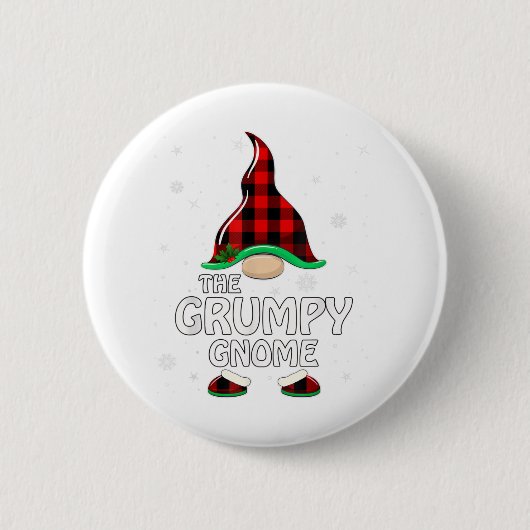 Grumpy Gnome Buffalo Pset Matching Family Christm Ronde Button 5,7 Cm (Voorkant)