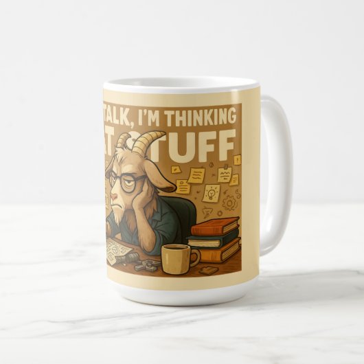 Grumpy Goat Mug – Thinking Goat Stuff Design Koffiemok (Voorkant rechts)