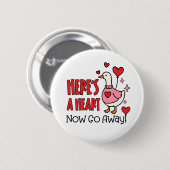 Grumpy Goose Anti-Valentine Heart Ronde Button 5,7 Cm (Voorkant /achterkant)
