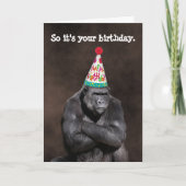 Grumpy Gorilla Yay Birthday Kaart (Voorkant)