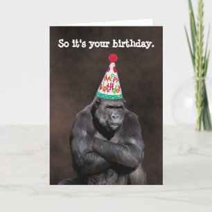 Grumpy Gorilla Yay Birthday Kaart