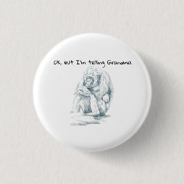 Grumpy Gorilla zwarte inktschets Funny gezegde Ronde Button 3,2 Cm