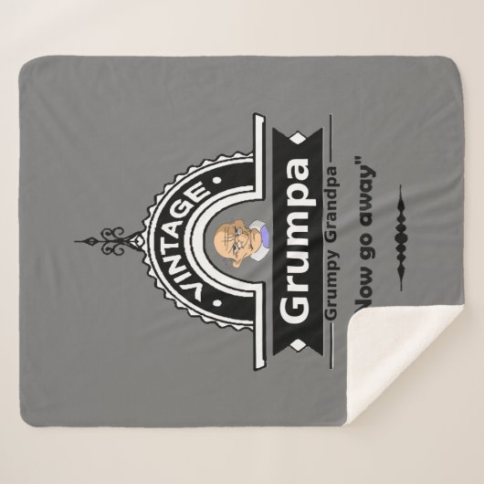  Grumpy Grandpa nu weg Sherpa Deken (Voorkant (horizontaal))