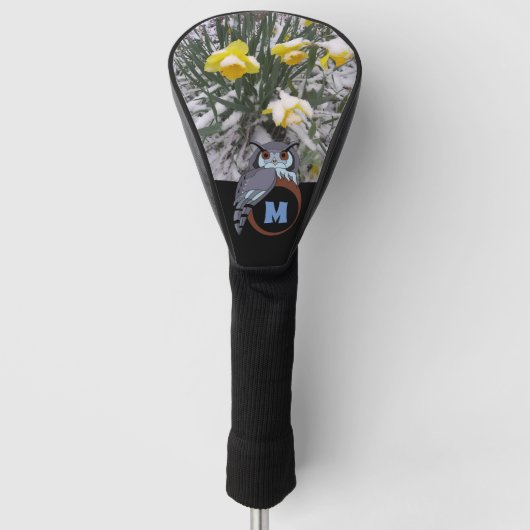 Grumpy Grandpa Owl Nesting Monogram Egg Foto Golfheadcover (Voorkant)
