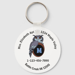Grumpy Grandpa Scop Owl Noodcontactgegevens Sleutelhanger