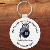 Grumpy Grandpa Scop Owl Noodcontactinfo Sleutelhanger (Voorkant)