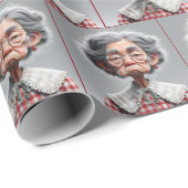 Grumpy Granny met Gingham jurk Cadeaupapier (Rol Hoek)
