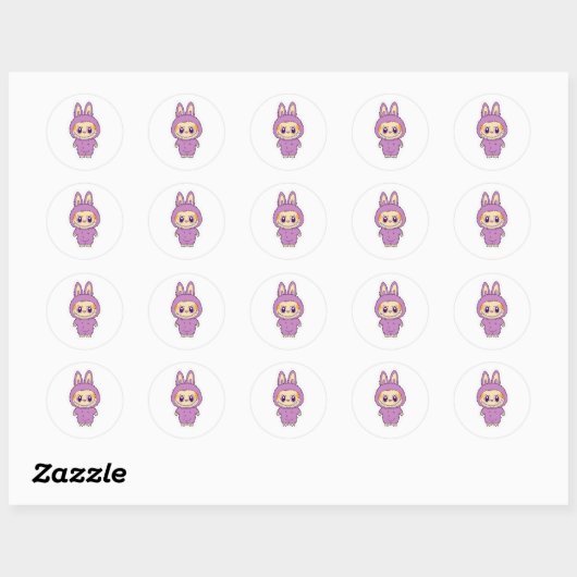 Grumpy Grape BunBite Ronde Sticker (Vel)