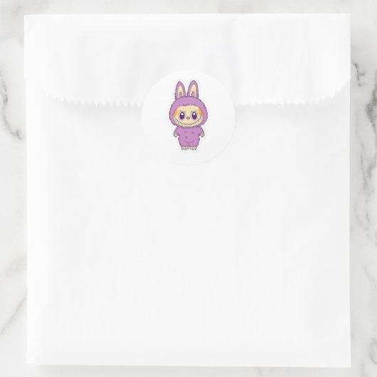Grumpy Grape BunBite Ronde Sticker (Tas)