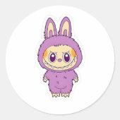 Grumpy Grape BunBite Ronde Sticker (Voorkant)