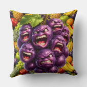 Grumpy grapes and angry fruit funny whimsical kitc kussen (Achterkant)