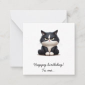 Grumpy grappige kat Gelukkige verjaardag Notitiekaartje (Voorkant)
