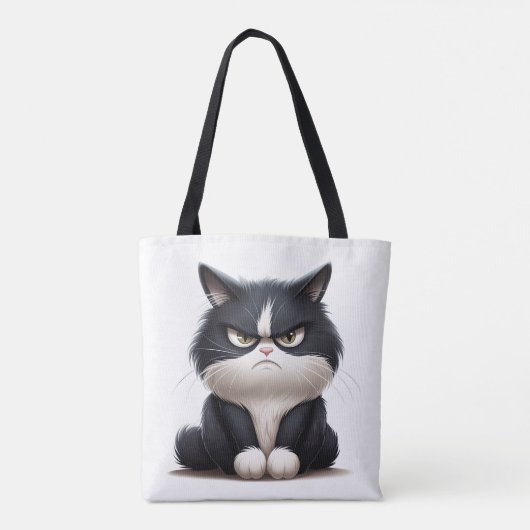 Grumpy grappige kat tote bag (Achterkant)