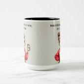 Grumpy Green Furry Mama houdt van koffie Tweekleurige Koffiemok (Center)