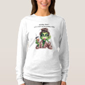Grumpy Green Furry Vrouwen houdt van koffie T-shirt (Voorkant)