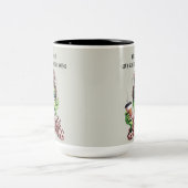 Grumpy Green Furry Vrouwen houdt van koffie Tweekleurige Koffiemok (Center)