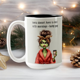 Grumpy Green Furry Vrouwen houdt van koffie Tweekleurige Koffiemok