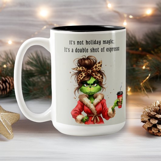 Grumpy Green Furry Vrouwen houdt van koffie Tweekleurige Koffiemok