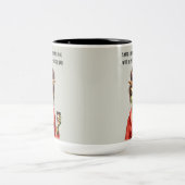 Grumpy Green Furry Vrouwen houdt van koffie Tweekleurige Koffiemok (Center)