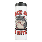 Grumpy Hamster "Back Off, I Bite" Grappig Sarcasti Thermosbeker (Voorkant)