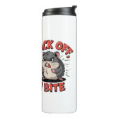 Grumpy Hamster "Back Off, I Bite" Grappig Sarcasti Thermosbeker (Gedraaid links)