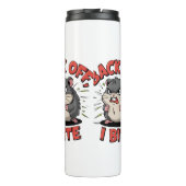 Grumpy Hamster "Back Off, I Bite" Grappig Sarcasti Thermosbeker (Achterkant)