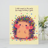 Grumpy Hedgehog Verjaardagskaart Kaart (Staand voorkant)