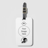 Grumpy Hermit Crab Silhouette Monogram Bagagelabel (Voorkant (verticaal))