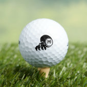 Grumpy Hermit Crab Silhouette Monogram Golfballen (Insitu Shirt)
