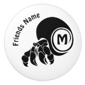 Grumpy Hermit Crab Silhouette Monogram Keramische Knop (Voorkant)