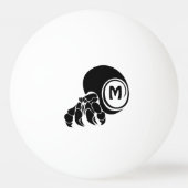 Grumpy Hermit Crab Silhouette Monogram Pingpongbal (Voorkant)