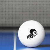 Grumpy Hermit Crab Silhouette Monogram Pingpongbal (Net)