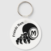 Grumpy Hermit Crab Silhouette Monogram Sleutelhanger (Voorkant)