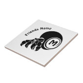 Grumpy Hermit Crab Silhouette Monogram Tegeltje (Zijkant)