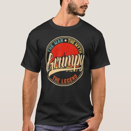 Grumpy Het Man De mythe De legende Vaderdag 3 T-shirt (Voorkant)