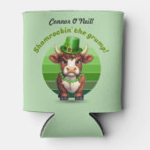 Grumpy Highland Koe St Patrick's Day Blikjeskoeler (Voorkant)