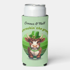 Grumpy Highland Koe St Patrick's Day Seltzer Blikjeskoeler
