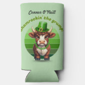 Grumpy Highland Koe St Patrick's Day Seltzer Blikjeskoeler (Achterkant)