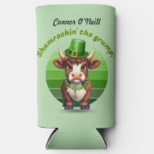 Grumpy Highland Koe St Patrick's Day Seltzer Blikjeskoeler (Voorkant)