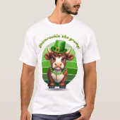 Grumpy Highland Koe St. Patrick's Day T-shirt (Voorkant)