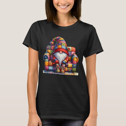 Grumpy Hippie Dad Gnome Sitting On A Sofa For Gard T-shirt (Voorkant)